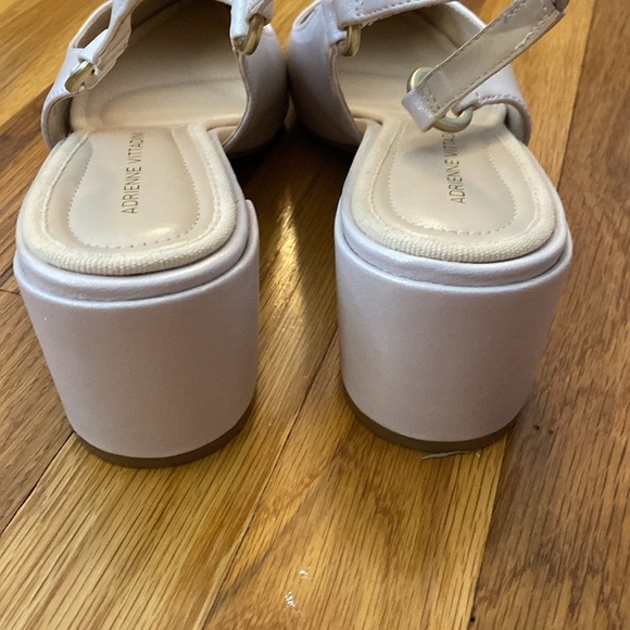 Adrienne Vittadini Women’s Cream Sparkly Chunky Heels Size 10 - Picture 5 of 7